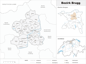 Karte von Bezirk Brugg