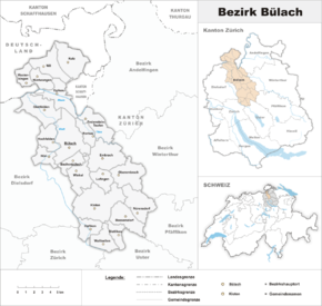Karte von Bezirk Bülach