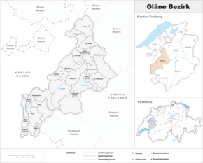Karte von District de la Glâne