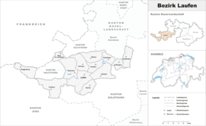 Karte von Bezirk Laufen