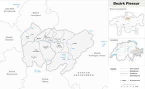 Karte von Bezirk Plessur