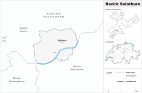 Karte von Bezirk Solothurn