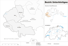 Karte von Bezirk Unterklettgau
