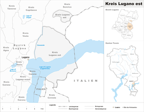 Karte von Lugano Ost