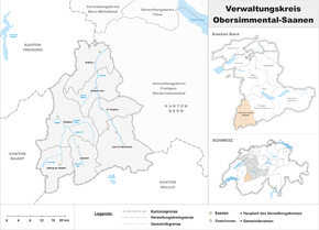 Karte von VerwaltungskreisObersimmental-Saanen