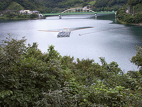 Ansicht des Okutama-Sees