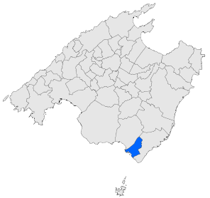 Lage der Gemeinde Ses Salines auf Mallorca