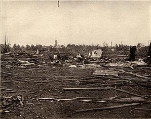 Mattoon 1917, nach der Tornadoverwüstung