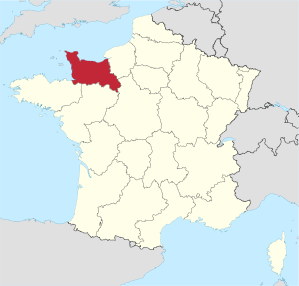 Lage der Region Basse-Normandie in Frankreich