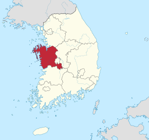 Karte:Chungcheongnam-do in Südkorea