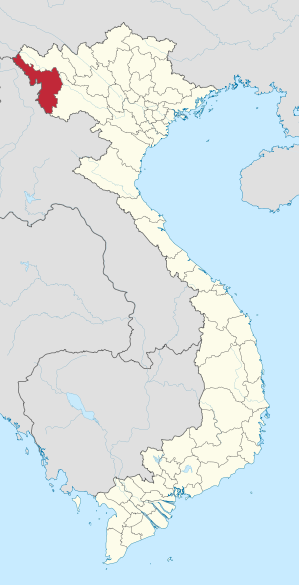 Karte von Vietnam mit der Provinz Điện Biên hervorgehoben