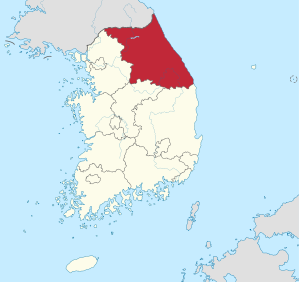 Karte: Gangwon-do in Südkorea