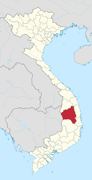 Karte von Vietnam mit der Provinz Gia Lai hervorgehoben