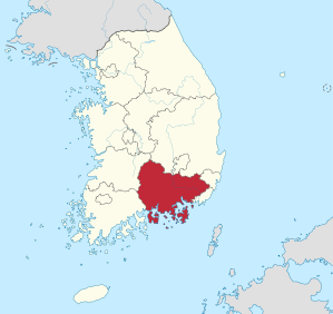 Karte:Gyeongsangnam-do in Südkorea