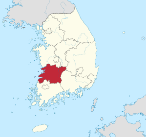 Karte: Jeollabuk-do in Südkorea