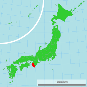 Lage der Präfektur Wakayama in Japan
