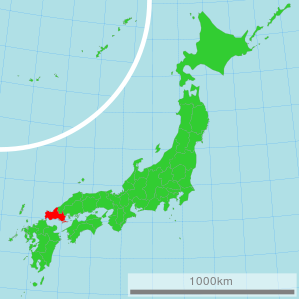 Lage der Präfektur Yamaguchi in Japan