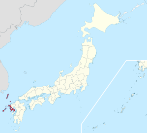 Lage der Präfektur Nagasaki in Japan