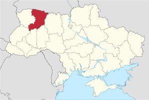 Karte der Ukraine mit Oblast Riwne