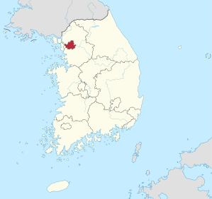 Karte von Südkorea, Lage von Seoul hervorgehoben