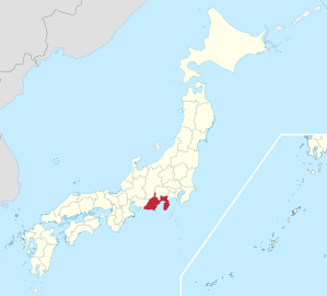 Lage der Präfektur Shizuoka in Japan