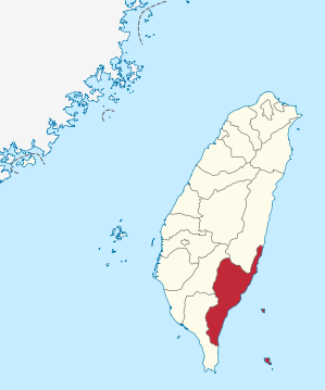 Taitung County in Taiwan.svg
