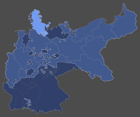 Hellblau: Lage der Provinz Schleswig-Holstein