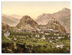 Sion, Ort der Schlacht, um 1900