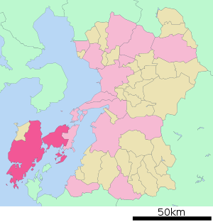 Lage Amakusas in der Präfektur