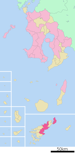 Lage Amamis in der Präfektur