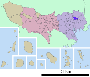 Lage Arakawas in der Präfektur