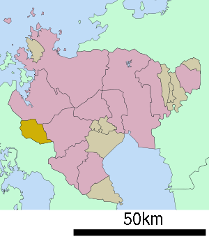 Lage Aritas in der Präfektur