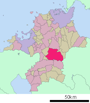 Lage Asakuras in der Präfektur
