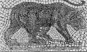 Römisches Mosaik eines Atlasbären
