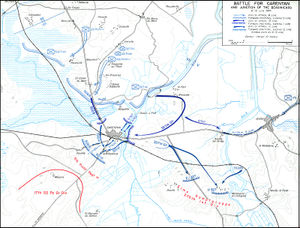 Karte der Schlacht um Carentan