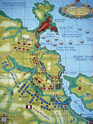 Karte des Schlachtfeldes aus Fliesen gestaltet
