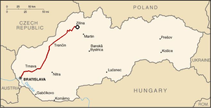 Strecke der Bahnstrecke Bratislava–Žilina