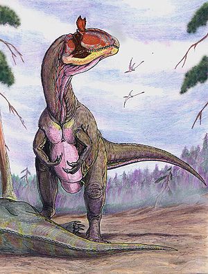 Lebensbild von Cryolophosaurus ellioti