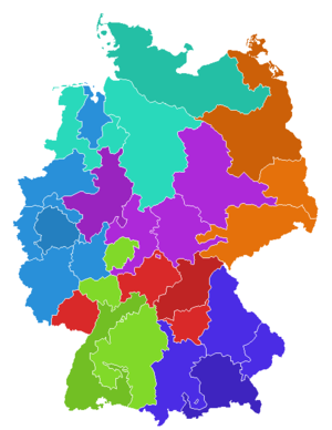Karte der deutschen Kirchenprovinzen und Bistümer