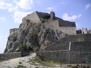 Blick auf die Ruinen der Burg