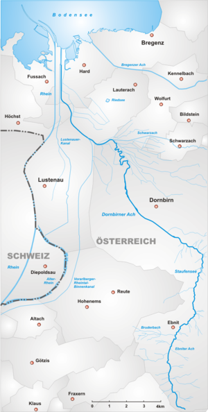 Flussverlauf der Dornbirner Ach
