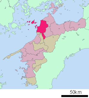 Lage Matsuyamas in der Präfektur