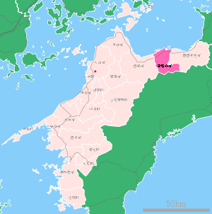 Lage Niihamas in der Präfektur