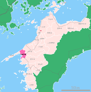 Lage Yawatahamas in der Präfektur
