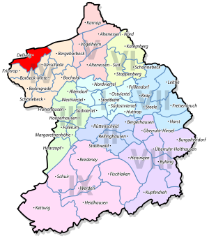 Lage von Dellwig im Stadtbezirk IV Borbeck