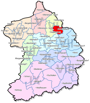 Lage von Schonnebeck im Stadtbezirk VI Katernberg/Schonnebeck/ Stoppenberg