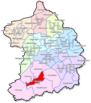 Lage von Werden im Stadtbezirk IX Werden/Kettwig/Bredeney