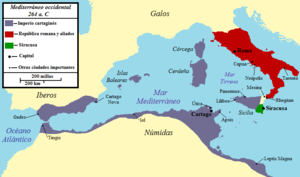 Karte des Mittelmeerraums mit Aspis in der Mitte