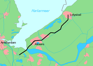 Strecke der Bahnstrecke Weesp–Lelystad