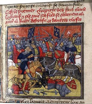 Schlacht von Fontenoy, Darstellung aus dem 14. Jahrhundert